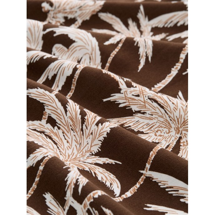 Tom Tailor denim dames palazzo broek palmboom print Bruin